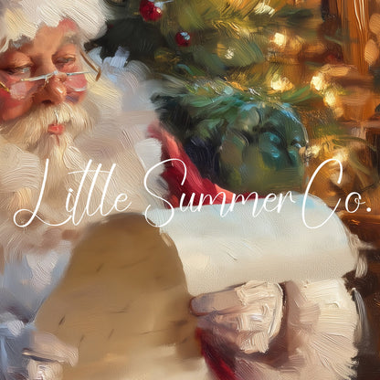 Santa Reading His List Frame TV Art displayed on a TV