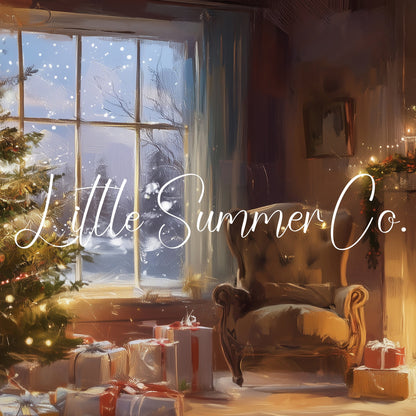 Christmas Tree and Fireplace Frame TV Art displayed on a TV