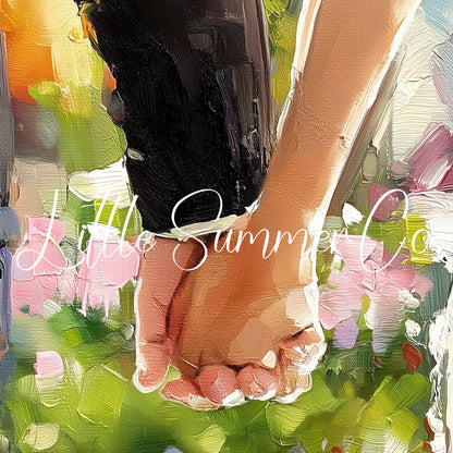 Bride and Groom Holding Hands Frame TV Art displayed on a TV