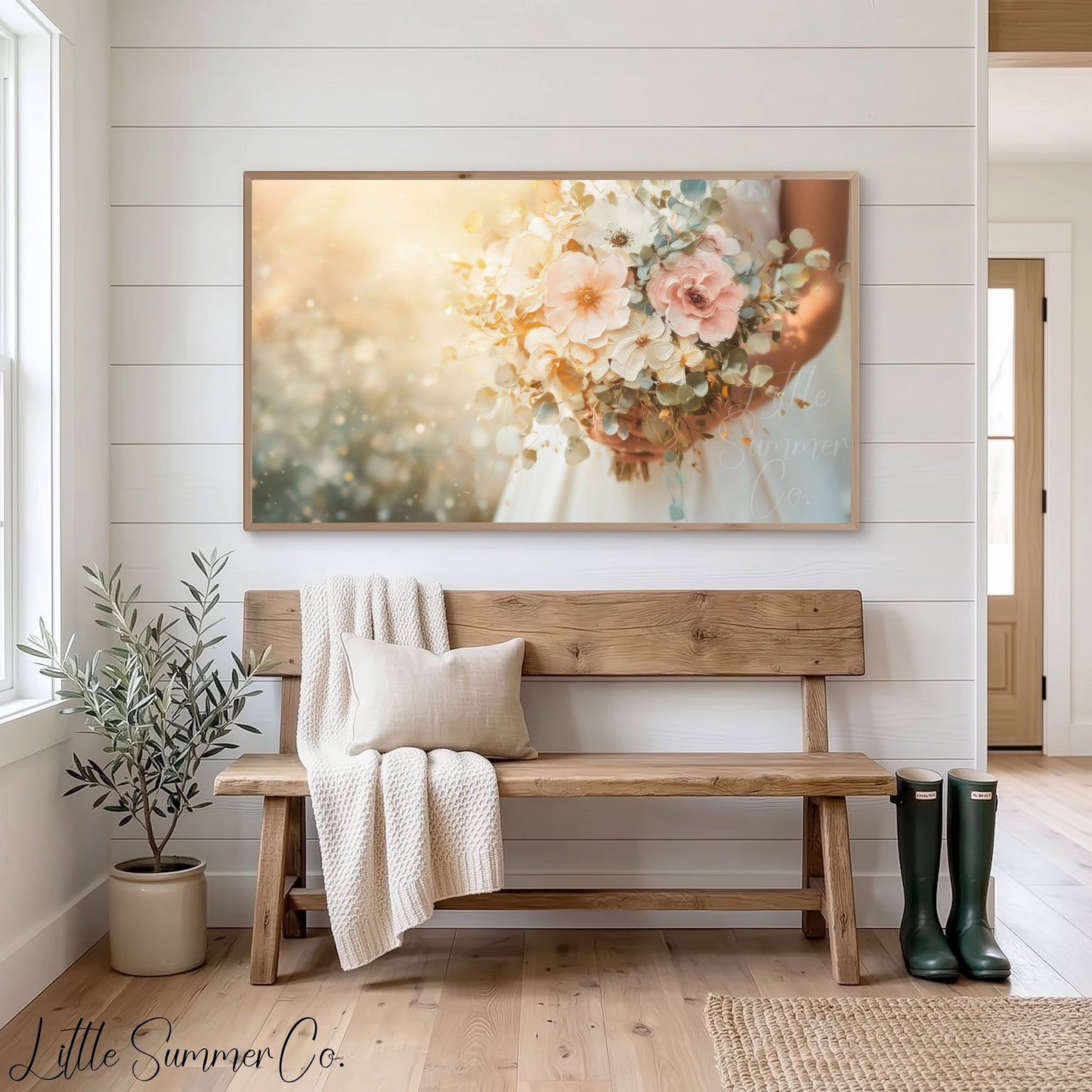 Bridal Bouquet Frame TV Art displayed on a TV