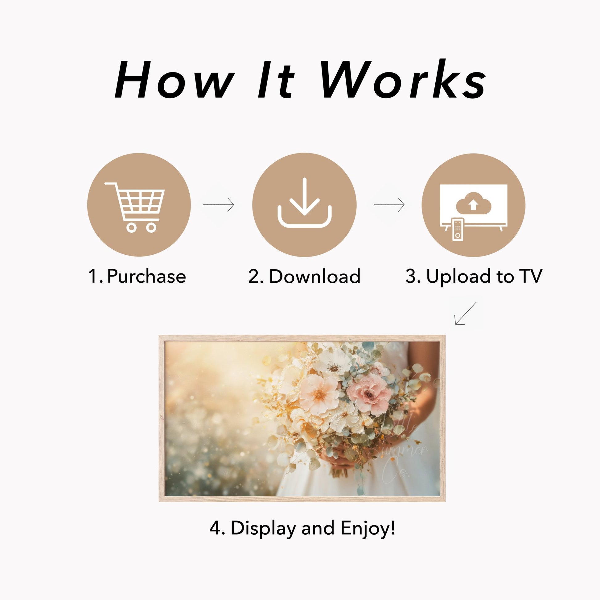 Bridal Bouquet Frame TV Art displayed on a TV