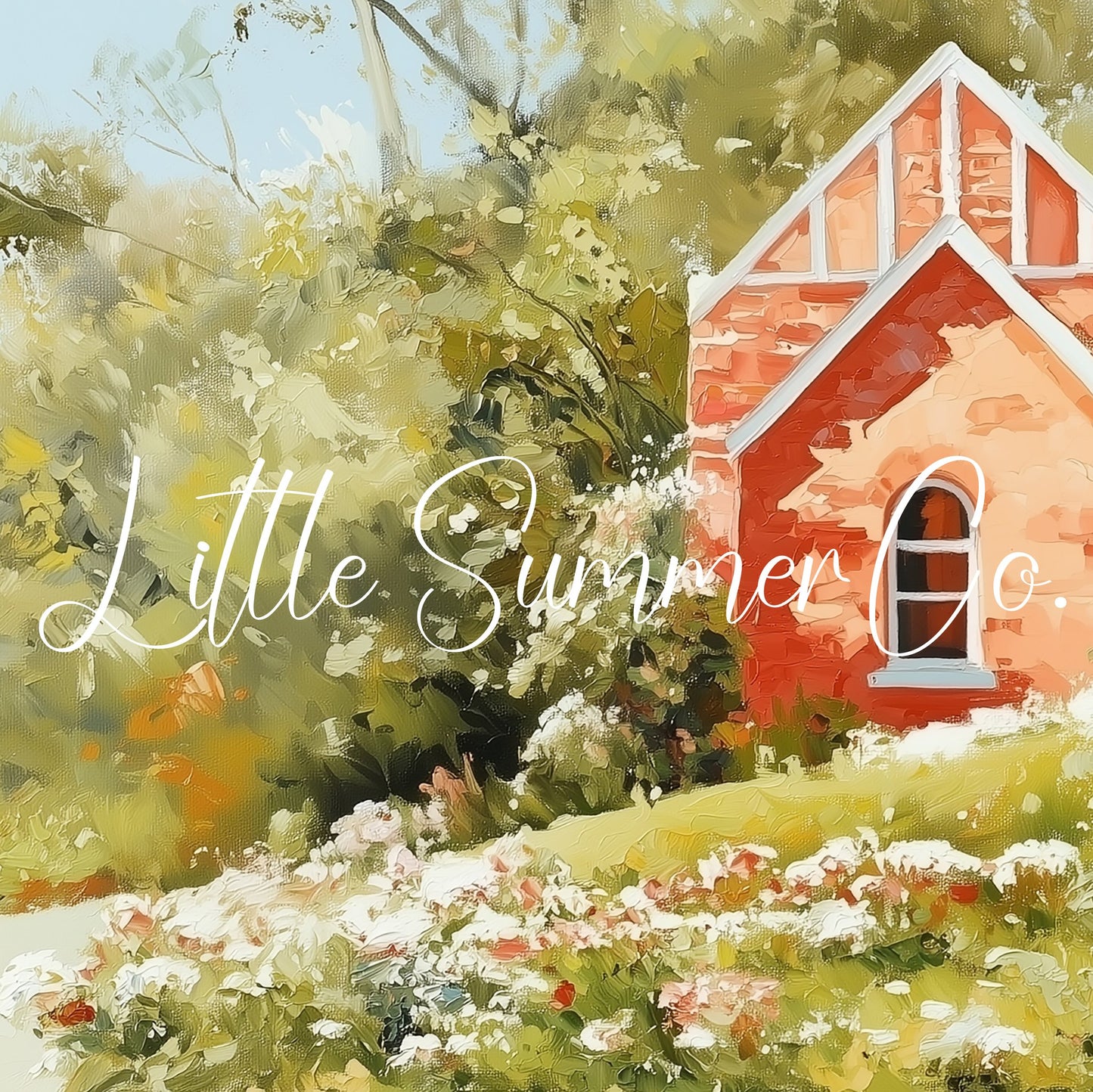 Red Cottage Garden Frame TV Art displayed on a TV