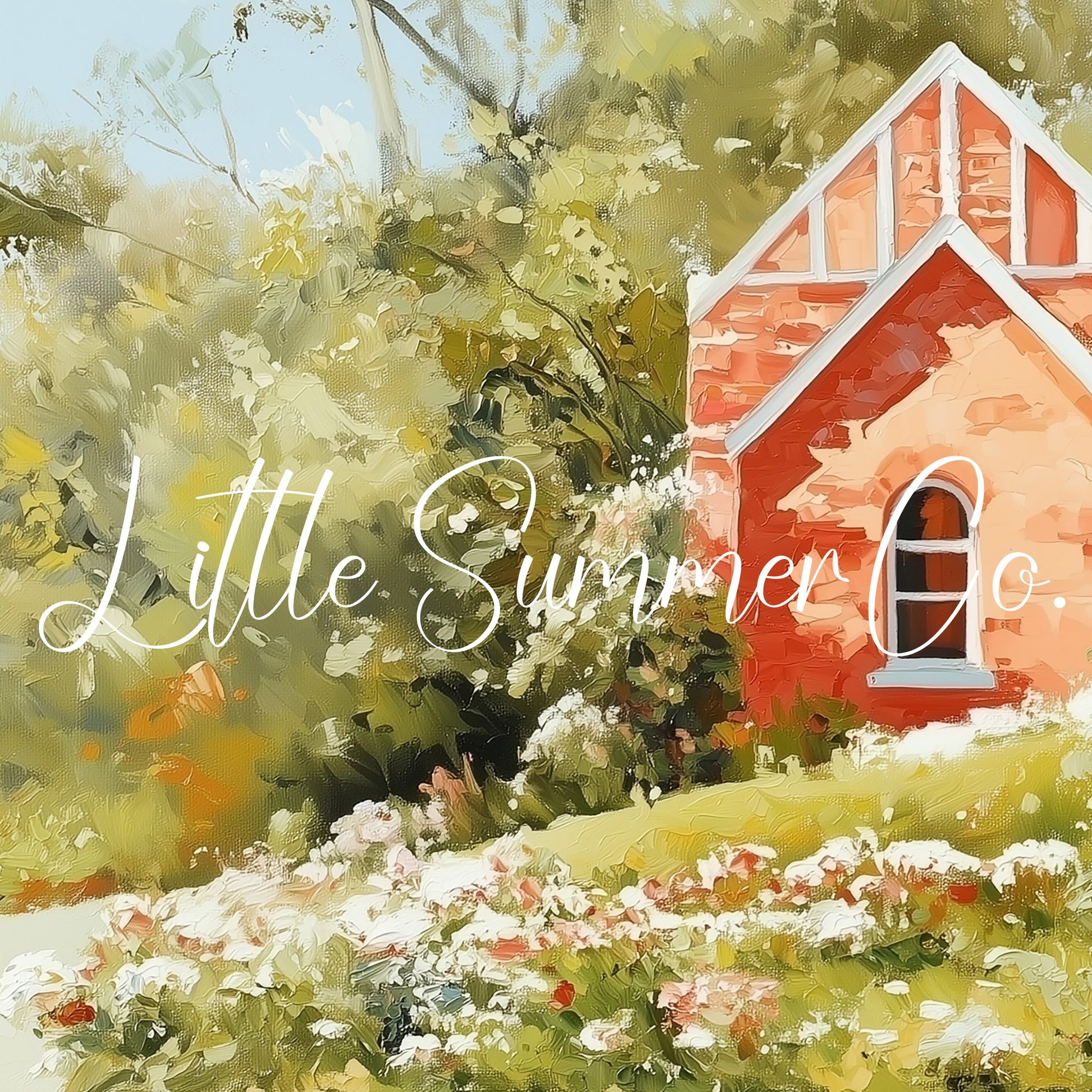 Red Cottage Garden Frame TV Art displayed on a TV