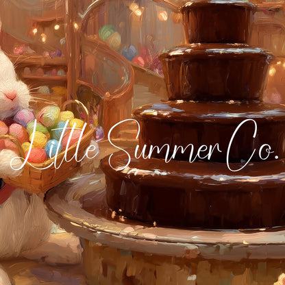 Easter Bunny Egg Shop Frame TV Art displayed on a TV
