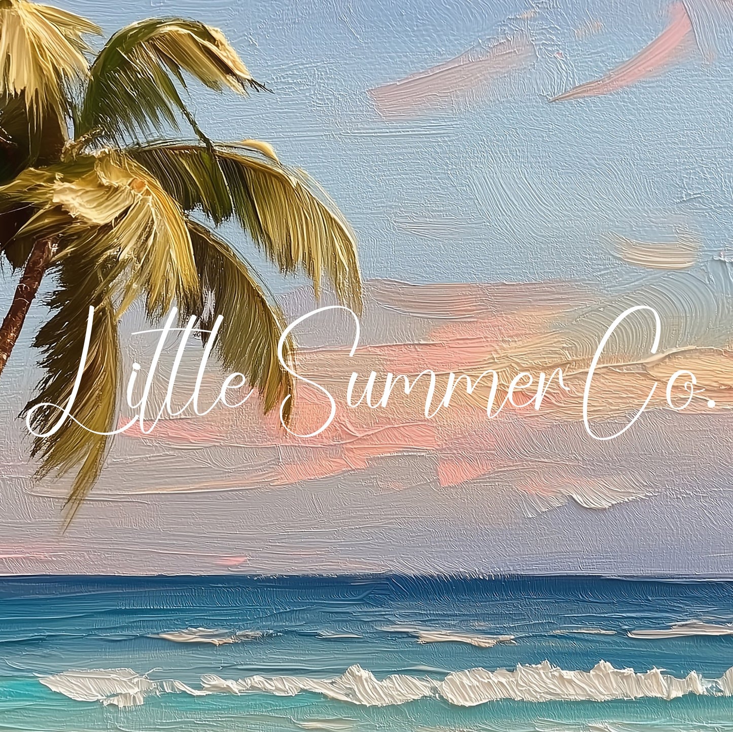 Tropical Palm Tree Beach Frame TV Art displayed on a TV