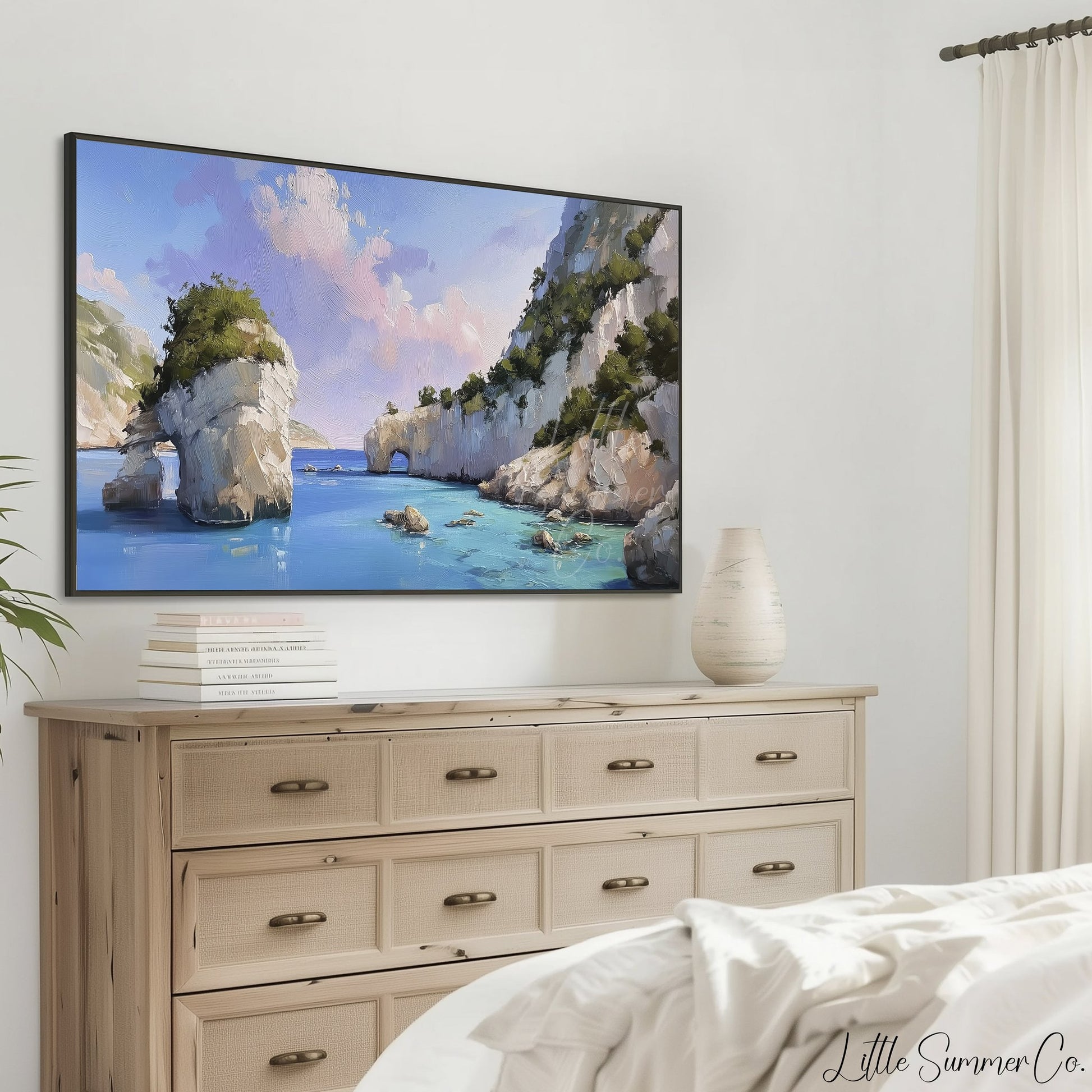 White Rock Arch Sea Frame TV Art displayed on a TV