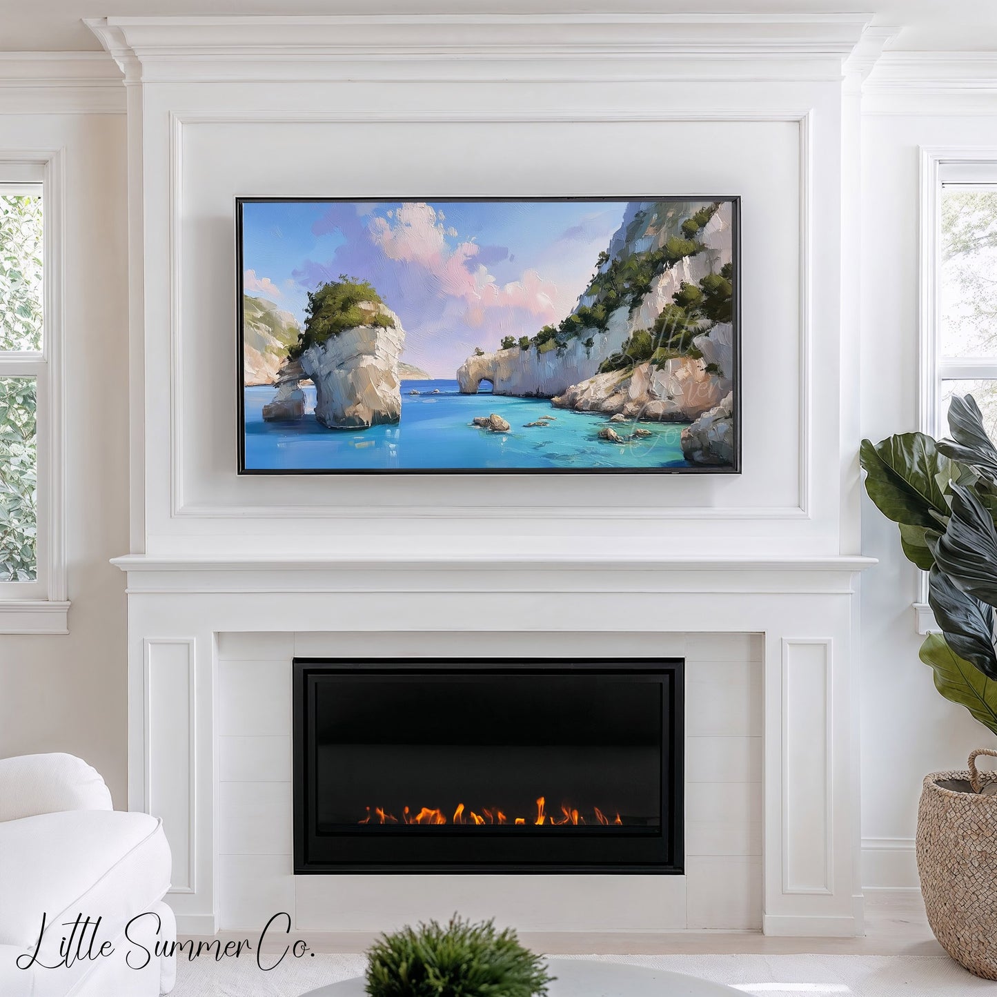 White Rock Arch Sea Frame TV Art displayed on a TV