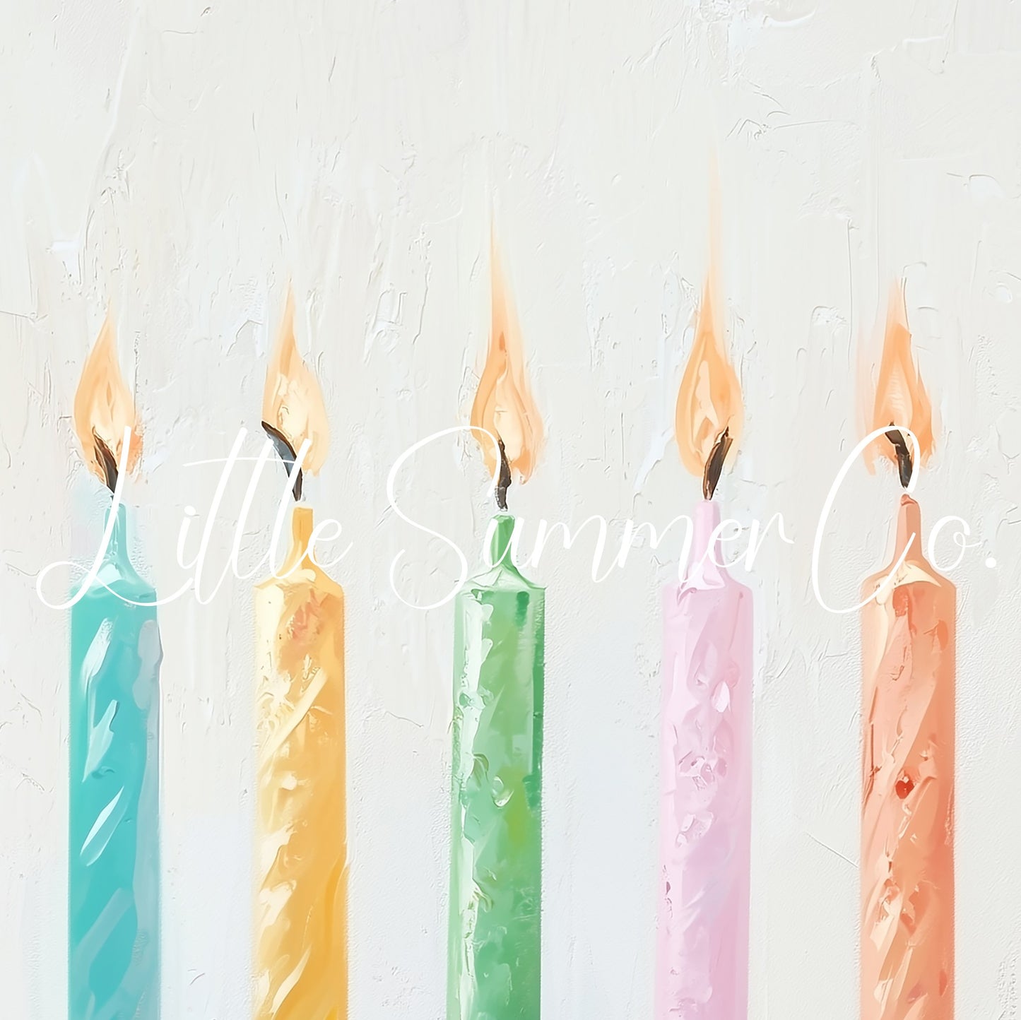 Pastel Birthday Candles Frame TV Art displayed on a TV