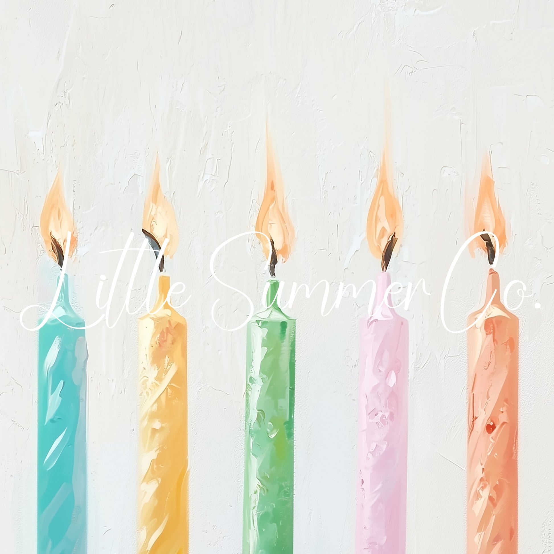 Pastel Birthday Candles Frame TV Art displayed on a TV