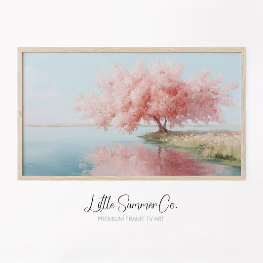 Blossom Tree Frame TV Art displayed on a TV