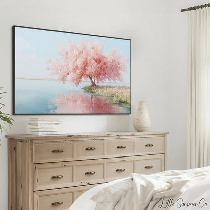 Blossom Tree Frame TV Art displayed on a TV