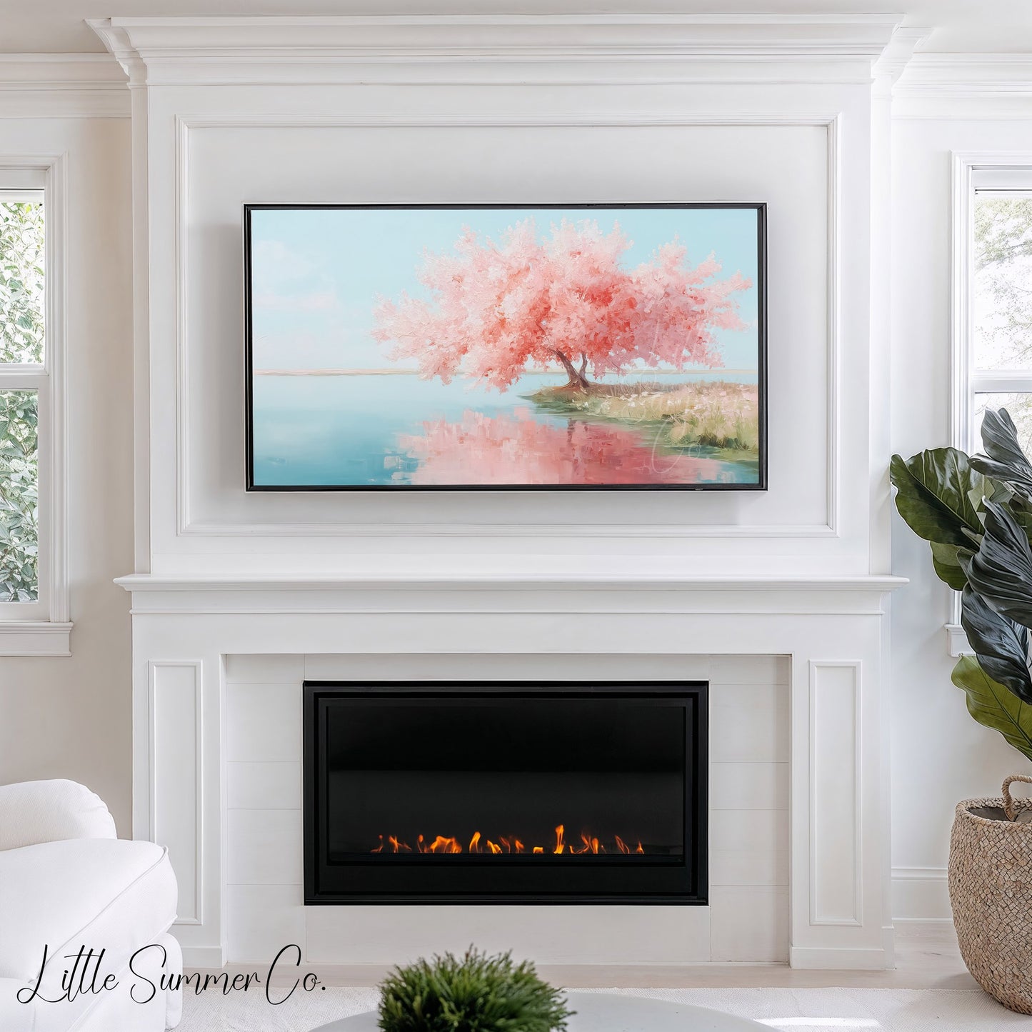 Blossom Tree Frame TV Art displayed on a TV