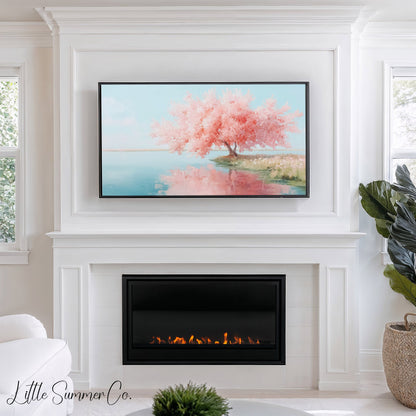 Blossom Tree Frame TV Art displayed on a TV