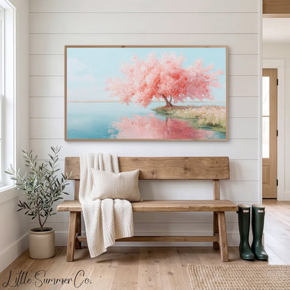 Blossom Tree Frame TV Art displayed on a TV