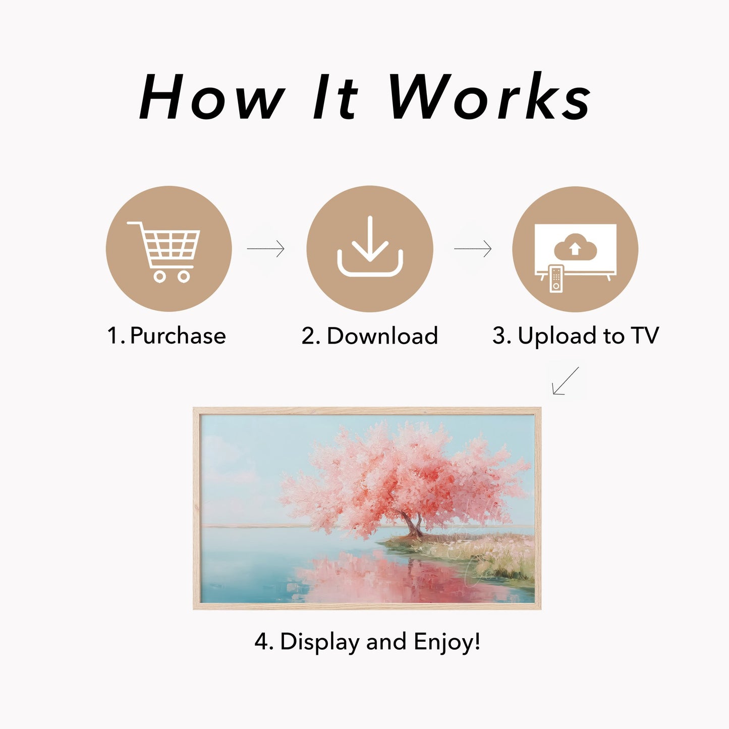 Blossom Tree Frame TV Art displayed on a TV