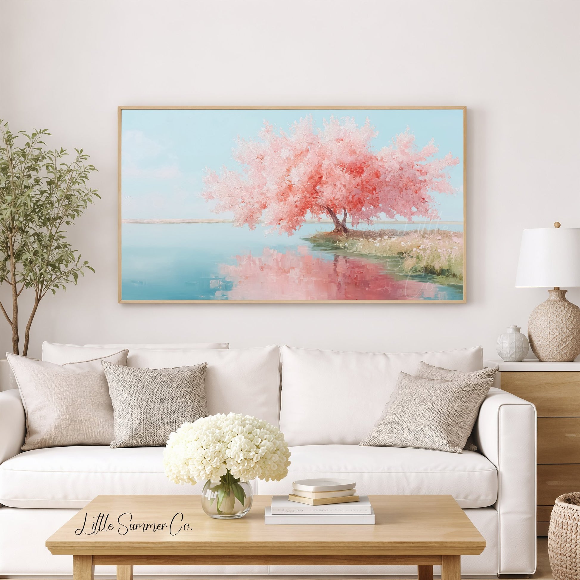Blossom Tree Frame TV Art displayed on a TV