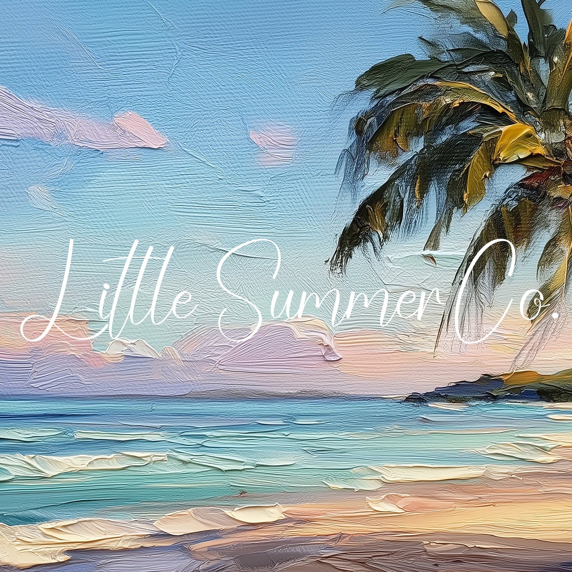 Palm Tree Beach Sunset Frame TV Art displayed on a TV