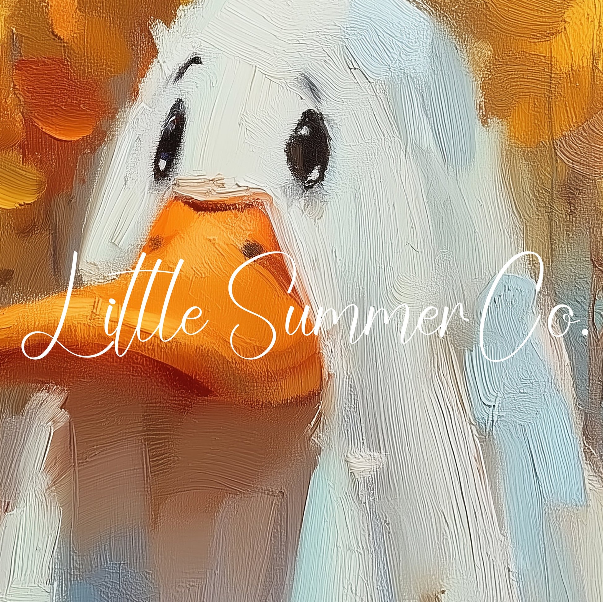 White Duck in Autumn Forest Frame TV Art displayed on a TV