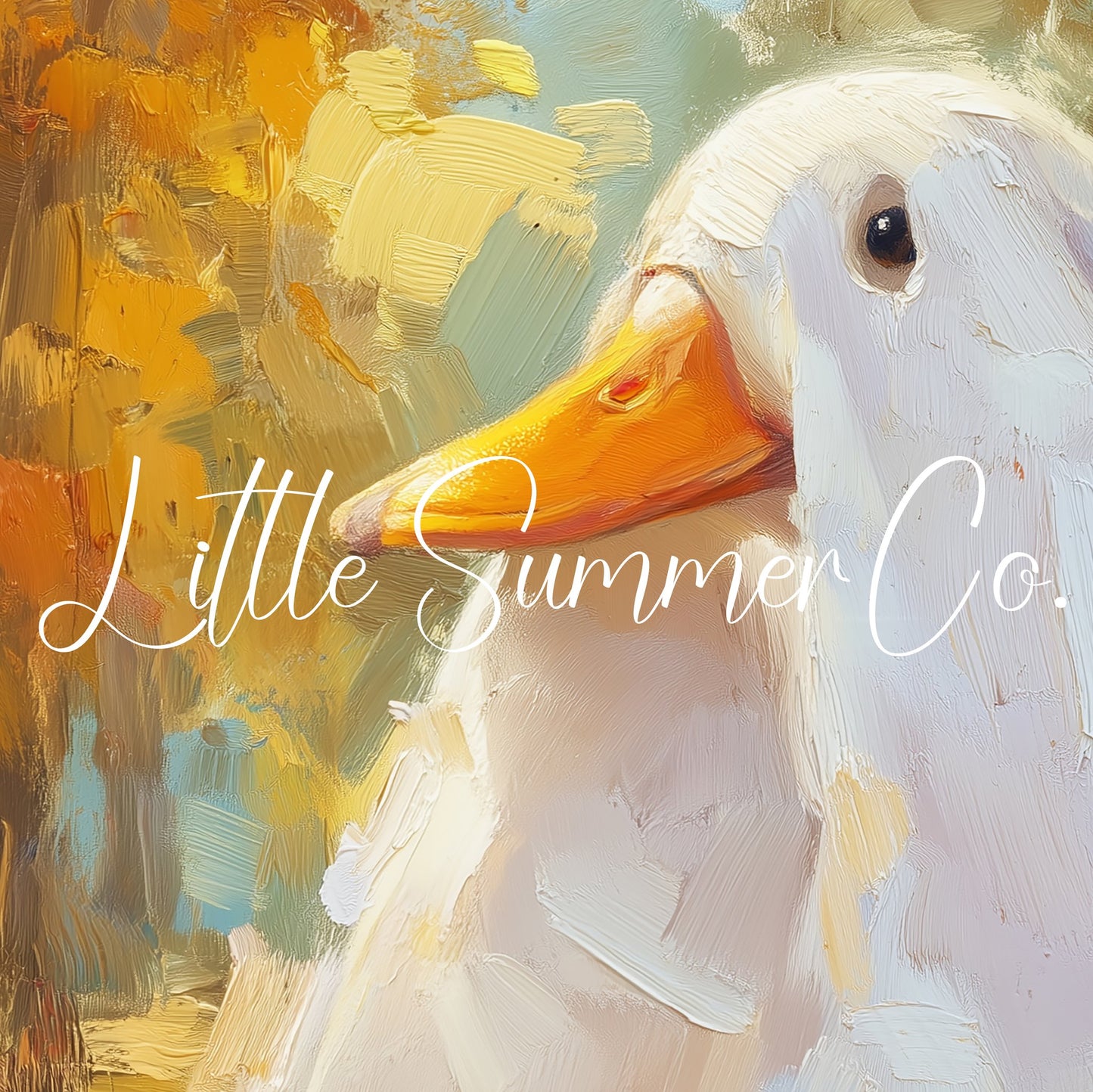 White Duck Autumn Frame TV Art displayed on a TV