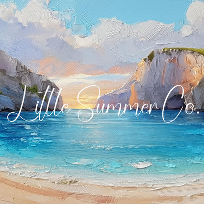Secluded Cove at Sunset Frame TV Art displayed on a TV