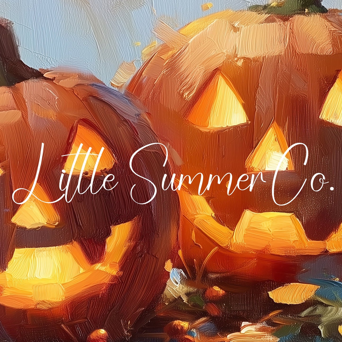 Glowing Jack-o-Lanterns Frame TV Art displayed on a TV