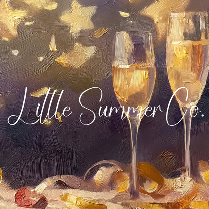 Champagne Toast Celebration Frame TV Art displayed on a TV