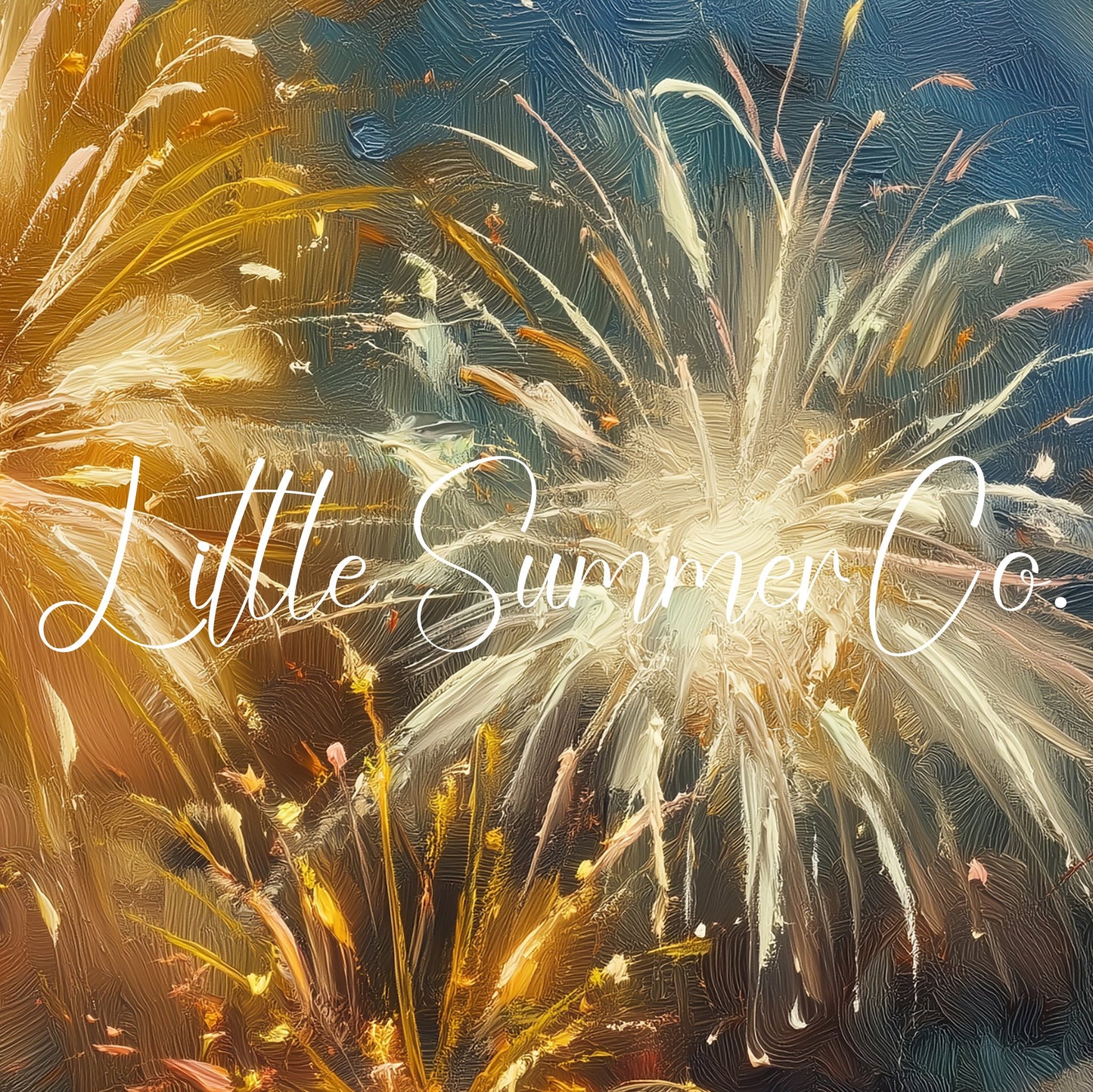 Golden Fireworks Night Sky Frame TV Art displayed on a TV