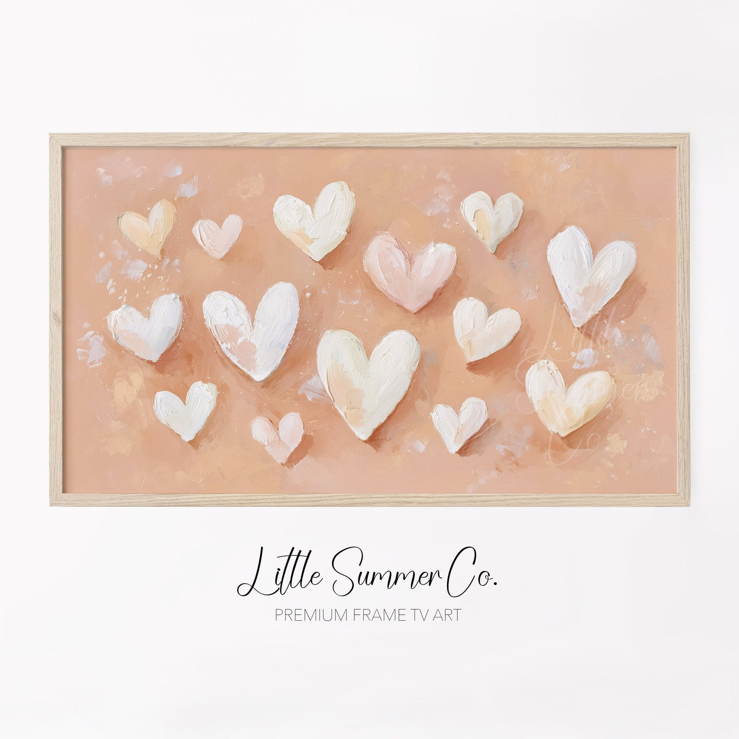 Pastel Hearts Frame TV Art displayed on a TV