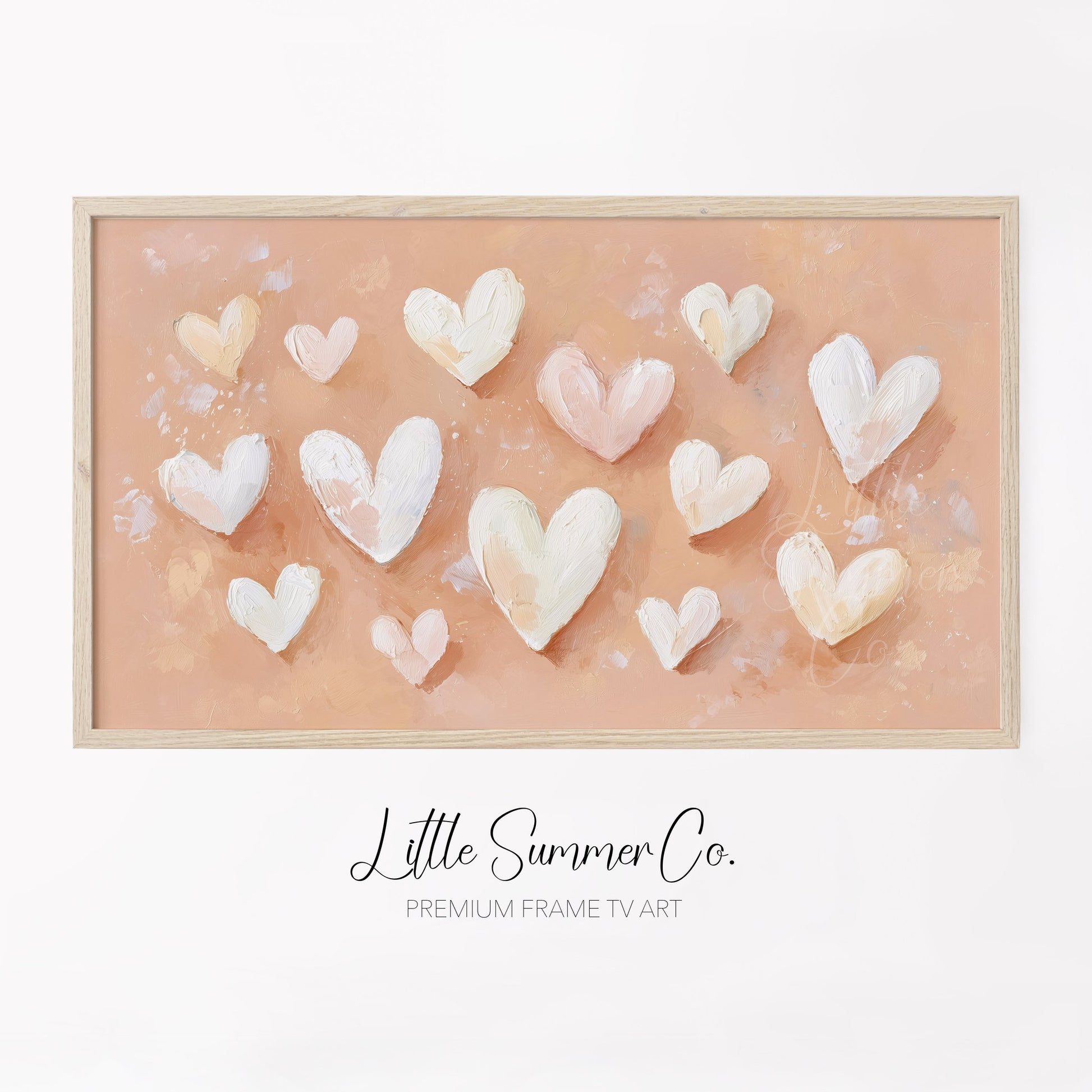 Pastel Hearts Frame TV Art displayed on a TV