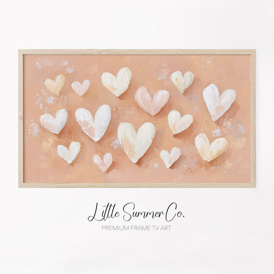 Pastel Hearts Frame TV Art displayed on a TV