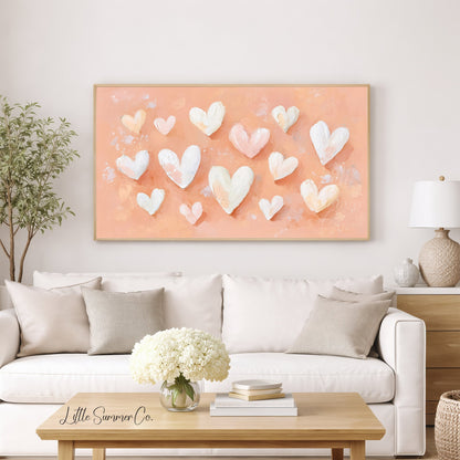 Pastel Hearts Frame TV Art displayed on a TV