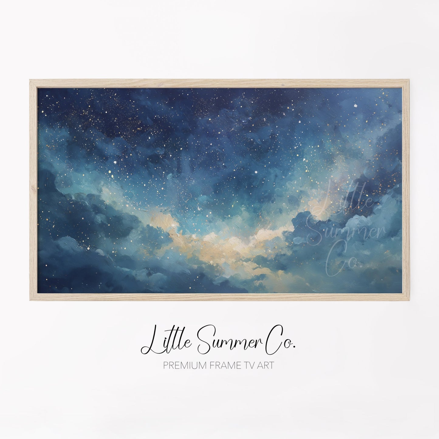 Starry Clouds Frame TV Art displayed on a TV