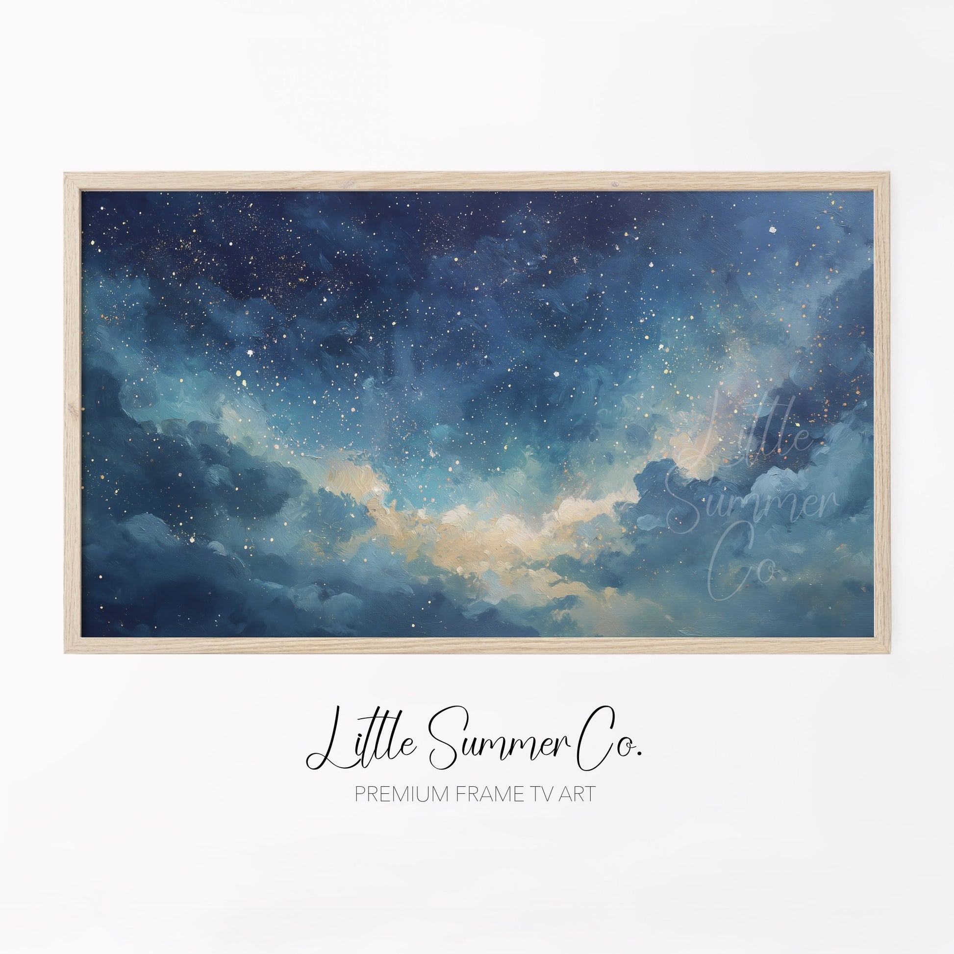 Starry Clouds Frame TV Art displayed on a TV