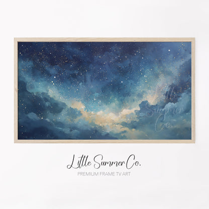 Starry Clouds Frame TV Art displayed on a TV