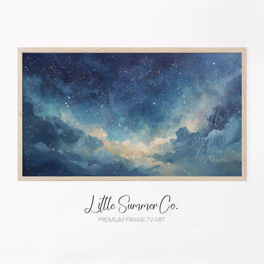 Starry Clouds Frame TV Art displayed on a TV