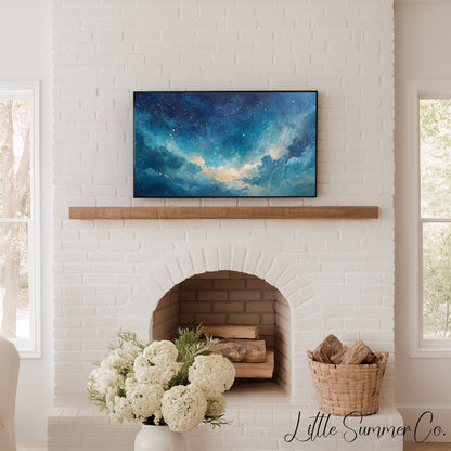 Starry Clouds Frame TV Art displayed on a TV
