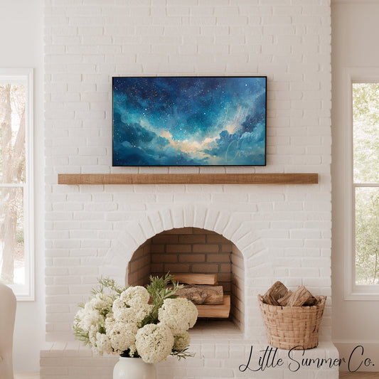 Starry Clouds Frame TV Art displayed on a TV