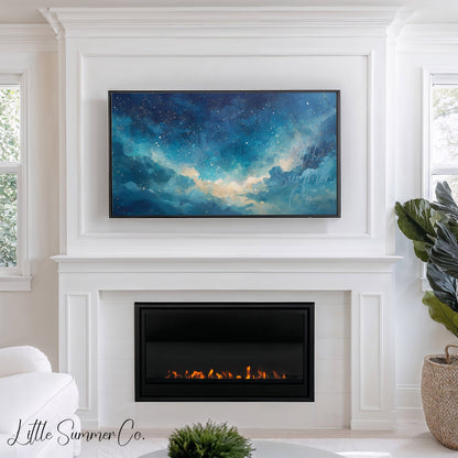 Starry Clouds Frame TV Art displayed on a TV