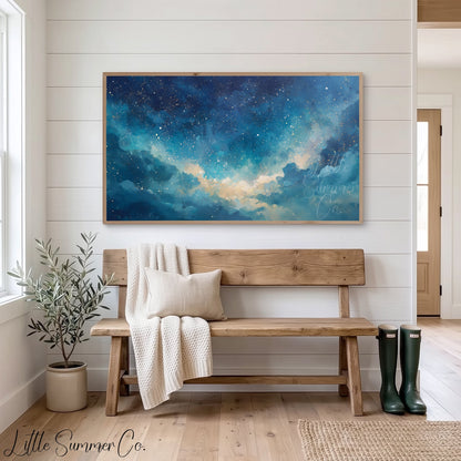 Starry Clouds Frame TV Art displayed on a TV