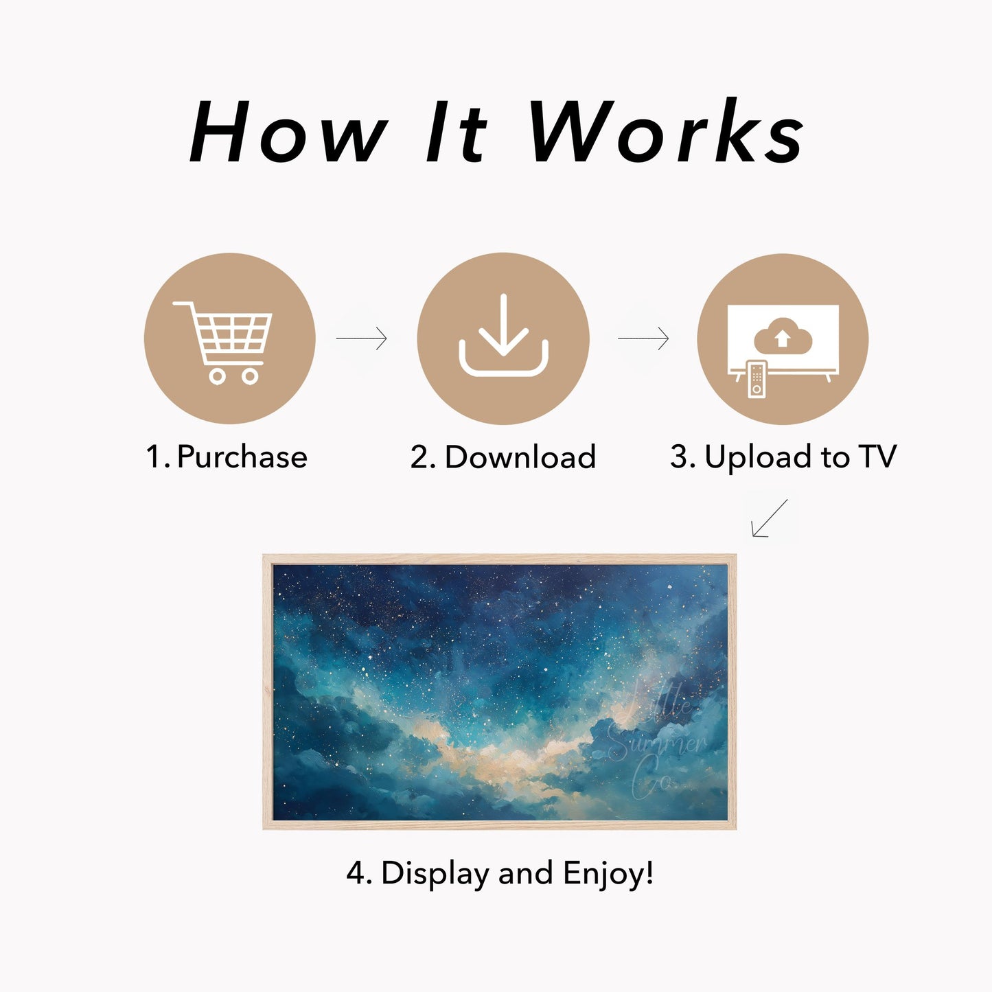 Starry Clouds Frame TV Art displayed on a TV