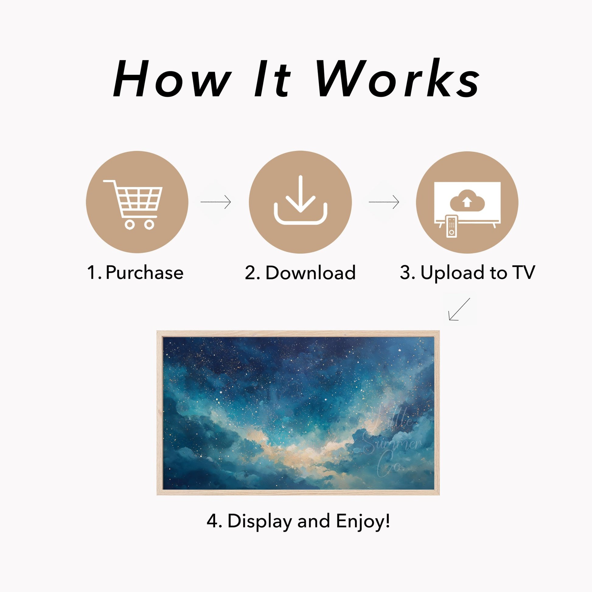 Starry Clouds Frame TV Art displayed on a TV