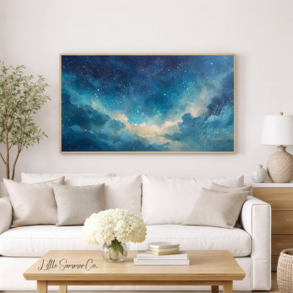 Starry Clouds Frame TV Art displayed on a TV