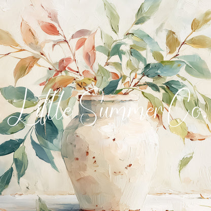 Leafy Vase Frame TV Art displayed on a TV