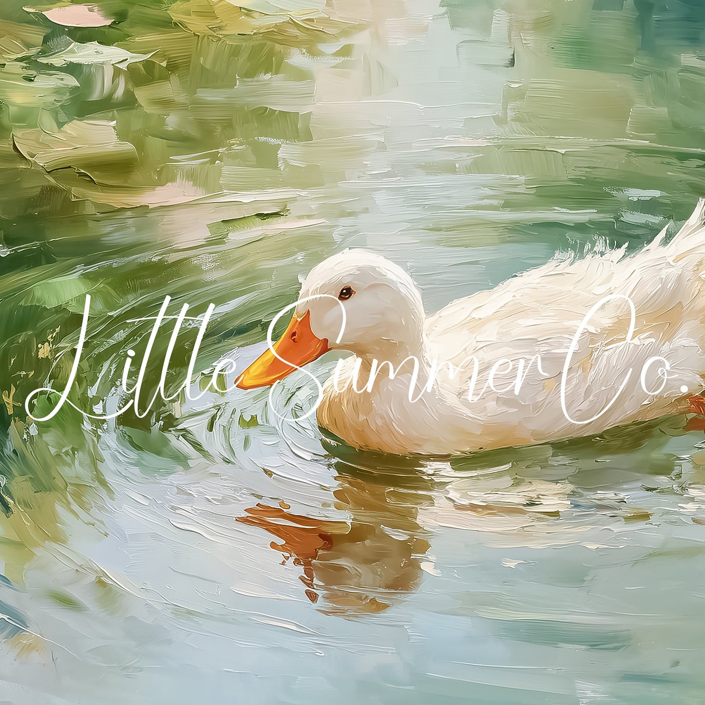 White Duck Frame TV Art displayed on a TV