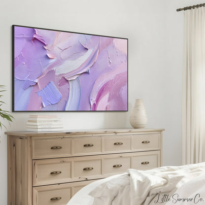 Lavender Pink Frame TV Art displayed on a TV