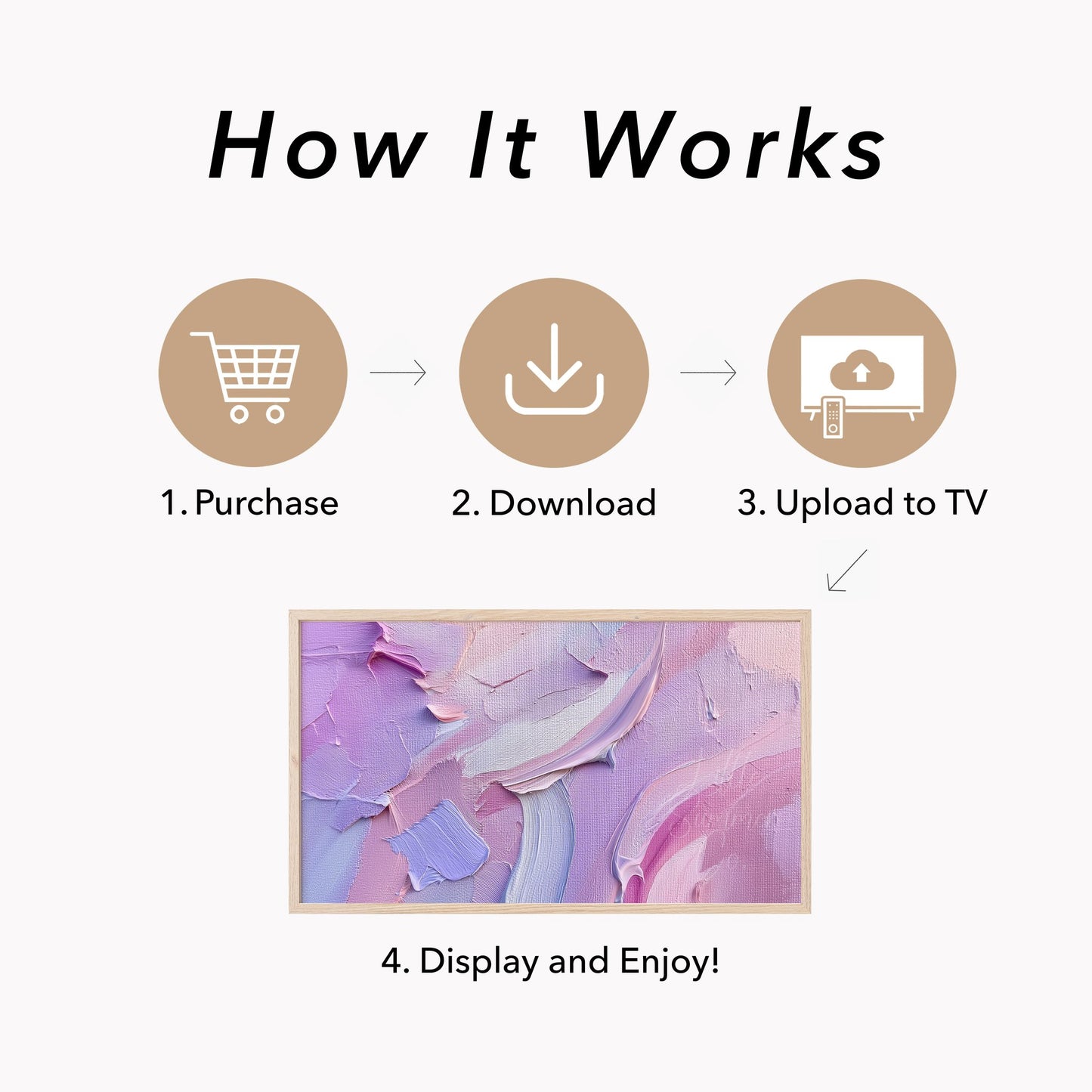 Lavender Pink Frame TV Art displayed on a TV