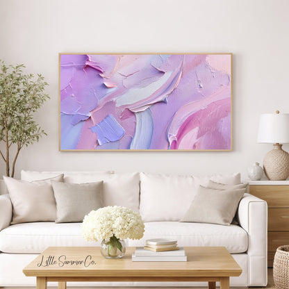 Lavender Pink Frame TV Art displayed on a TV