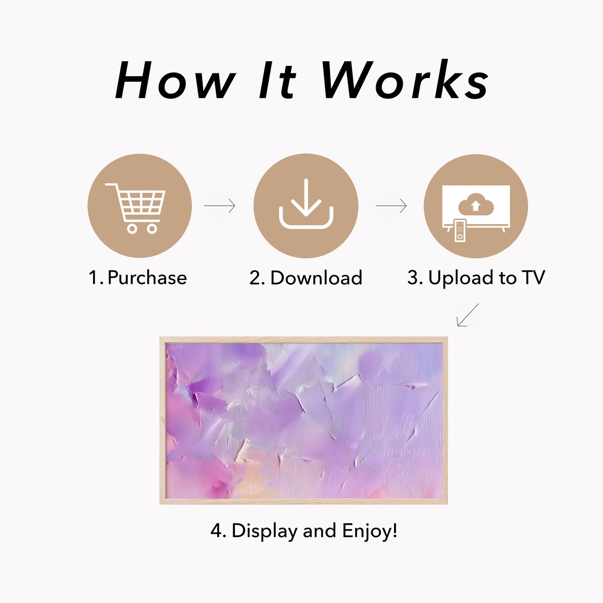 Purple Blush Frame TV Art displayed on a TV