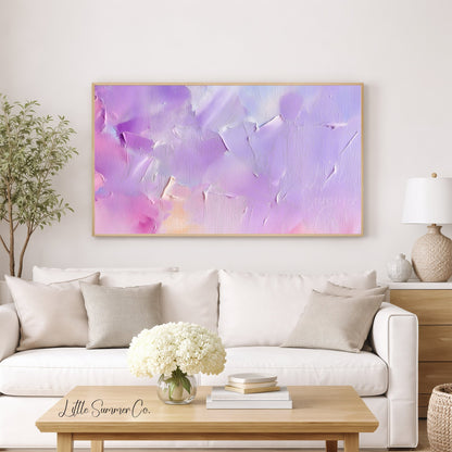 Purple Blush Frame TV Art displayed on a TV