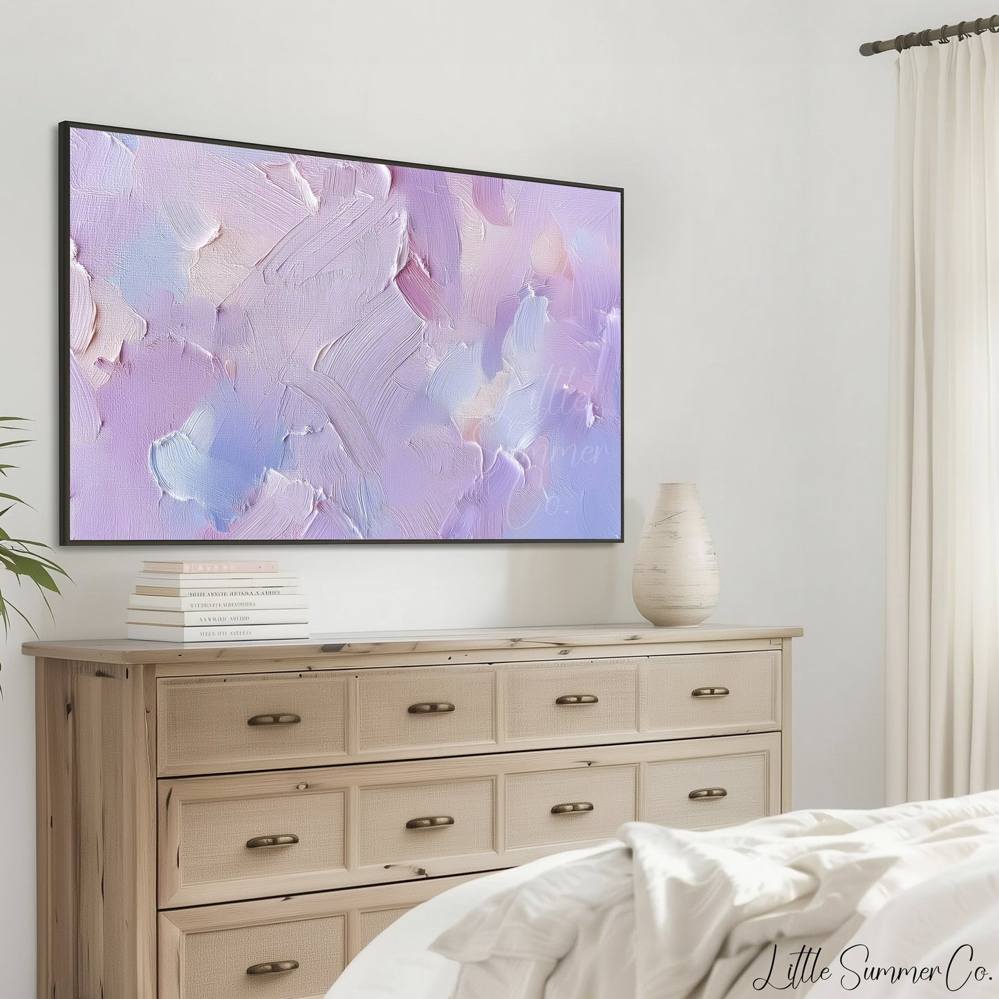 Pastel Lilac Frame TV Art displayed on a TV